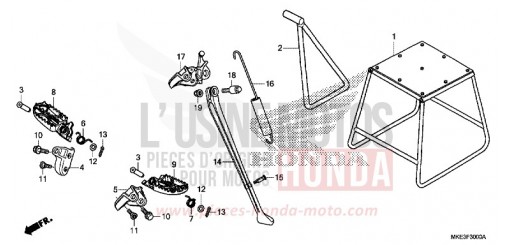 MARCHE/BEQUILLE CRF450RH de 2017